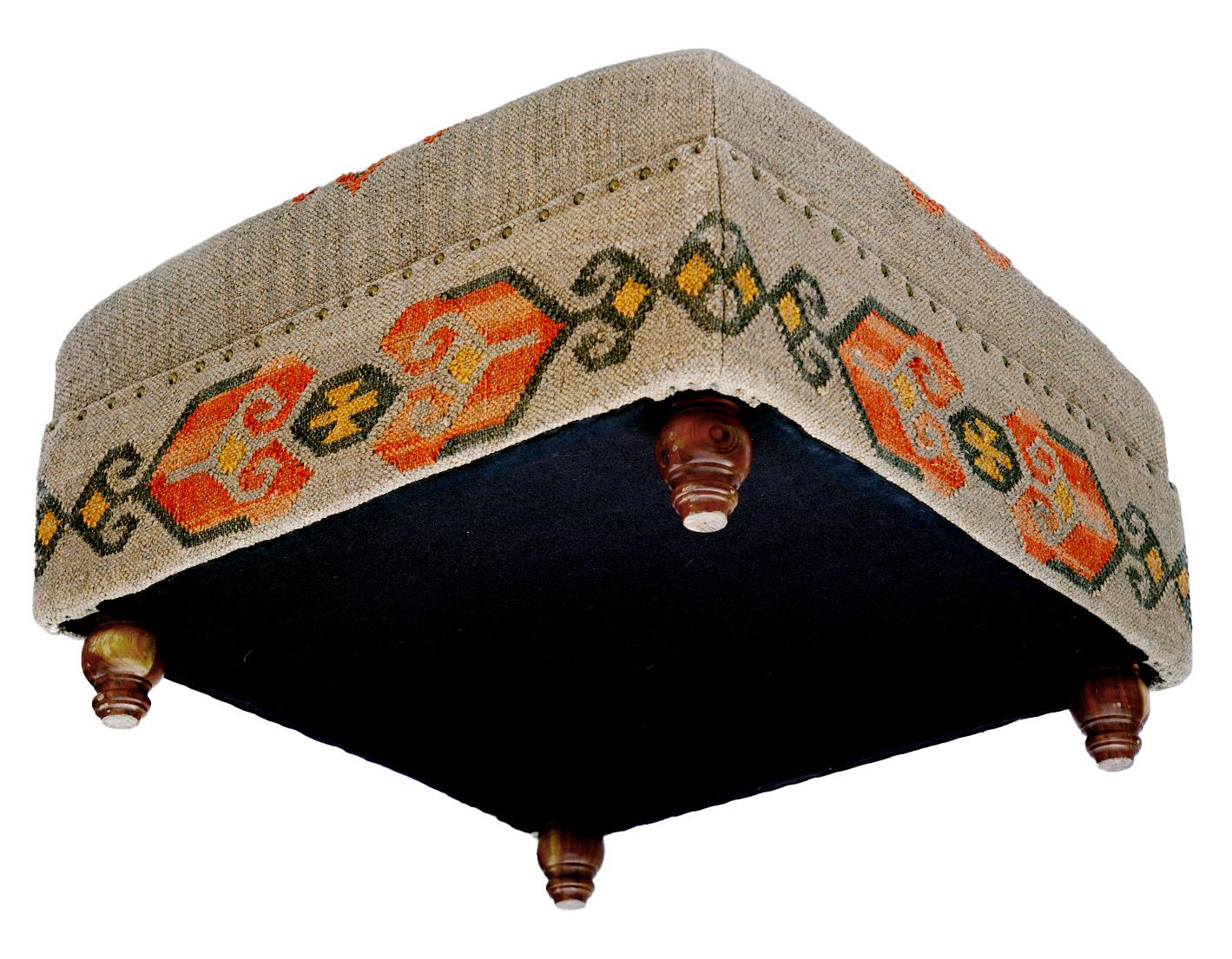 Oversized Handwoven Rustic Square Ottoman 1