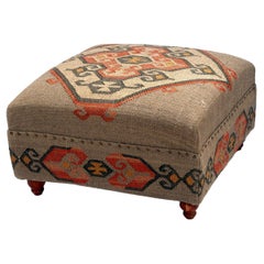 Oversized Handwoven Rustic Square Ottoman