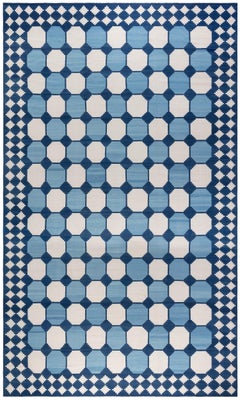 Überdimensionaler indischer Dhurrie-Baumwollteppich von Doris Leslie Blau