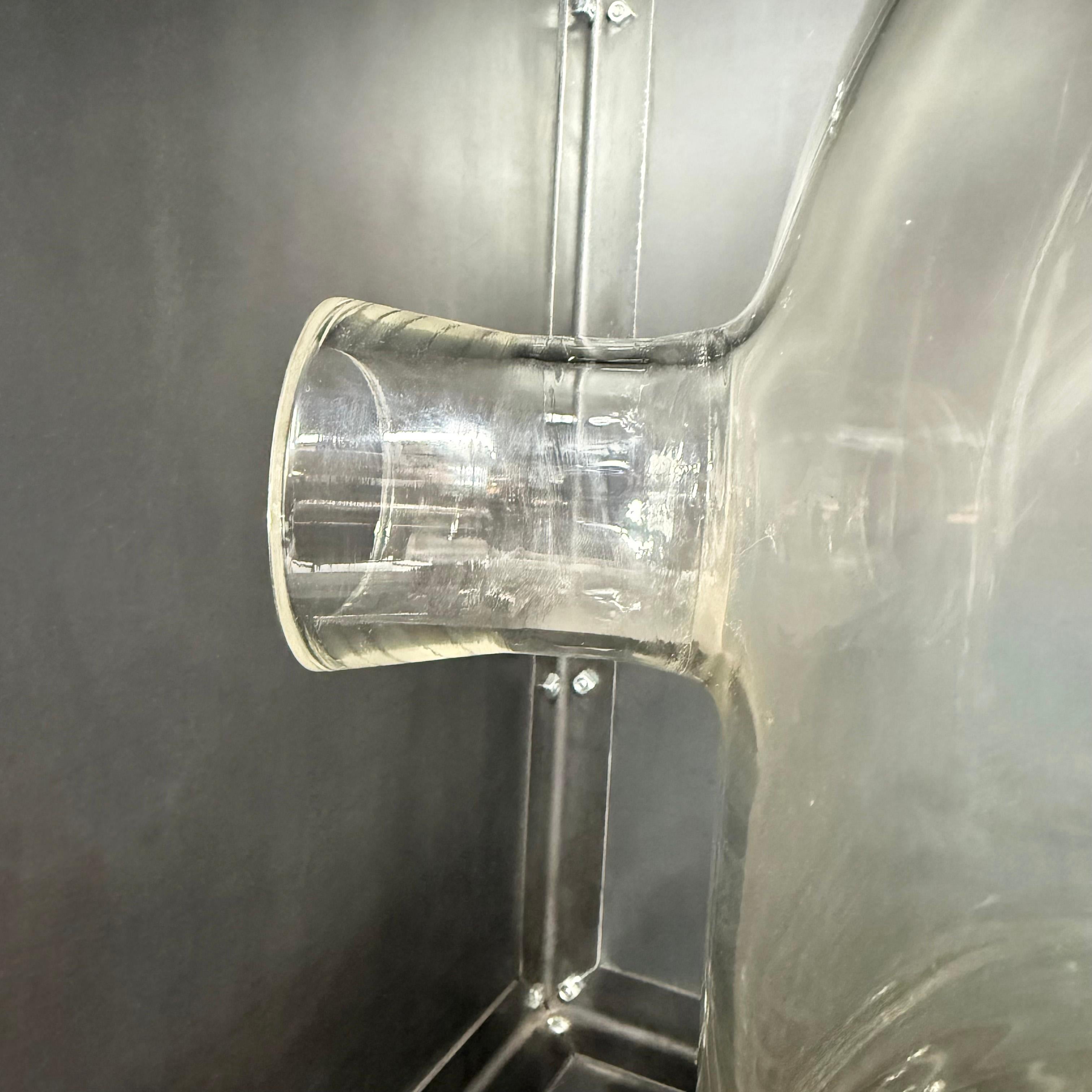 Oversized Industrial Pyrex Glass Bell Jar With Small Side Arm For Sale 2