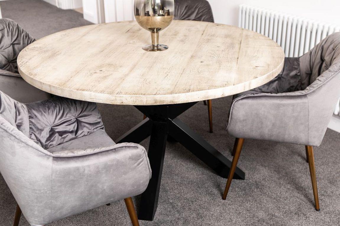 Oversized Industrial Round Dining Table, 20th Century For Sale 4