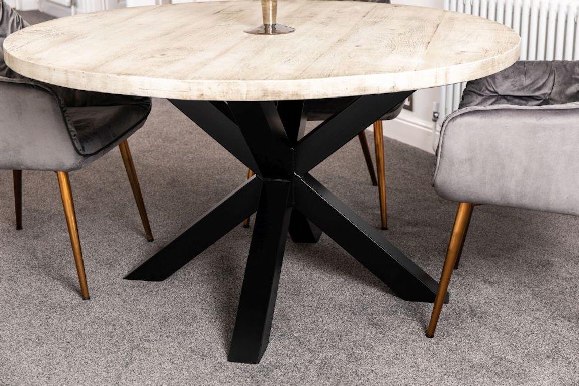 Oversized Industrial Round Dining Table, 20th Century For Sale 2