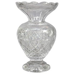 Vintage Oversized Irish Waterford Cut Crystal Flower Vase, 20th Century