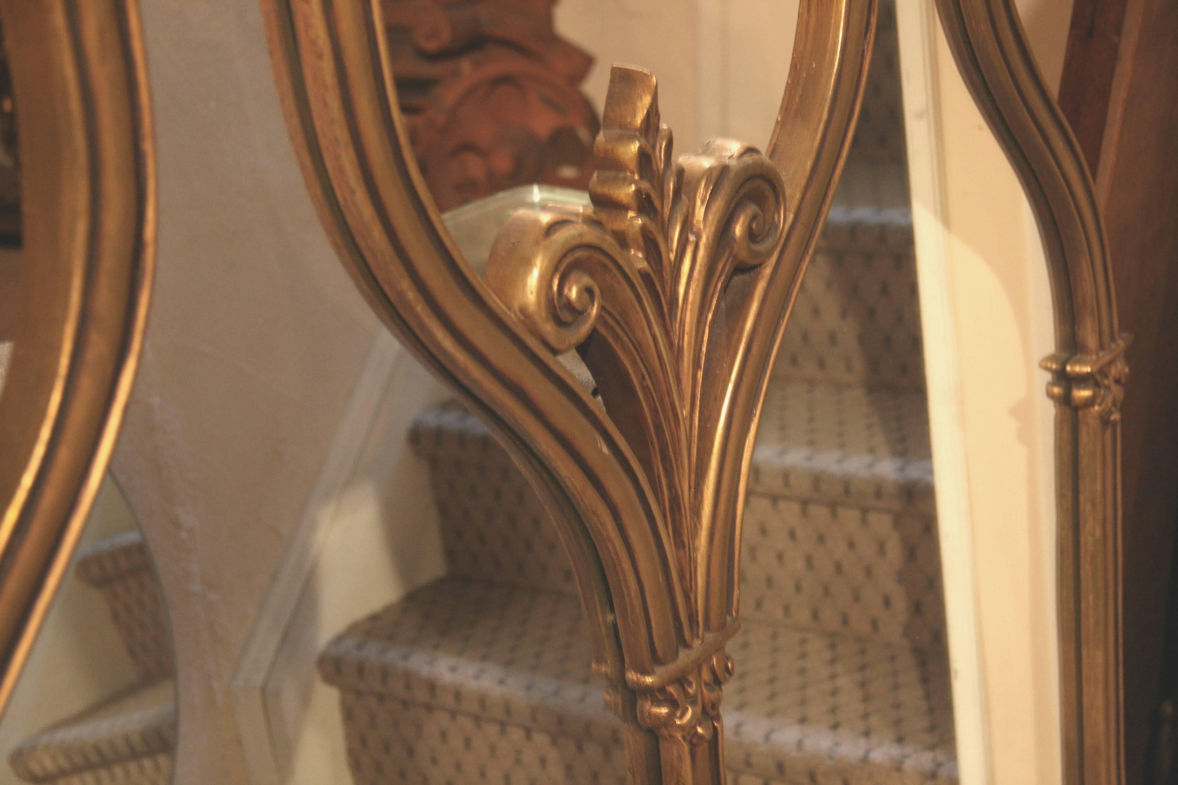 Oversized Italian Archtop Mirror In Good Condition In Douglas Manor, NY