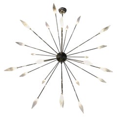 Oversized Italian Clear Polyhedron Murano Glass Sputnik Chandelier by Fabio Ltd