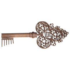 Oversized Italian Iron Key Locksmith Sign, 20th Century