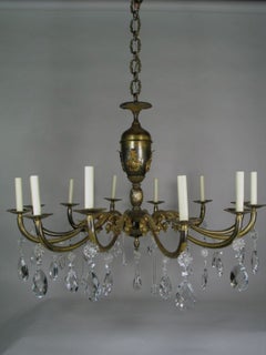 Oversized  Italian, Two-Tone Crystal and Bronze Chandelier