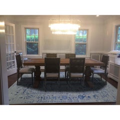 Oversized Jacquard Hand-Loomed with Broken Heriz Design Wool Silk Rug
