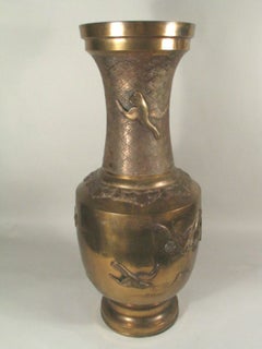 Antique Japanese Brass Oversized Vase /Umbrella/Stick Stand