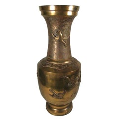 Used  Japanese Brass Oversized Vase /Umbrella/Stick Stand