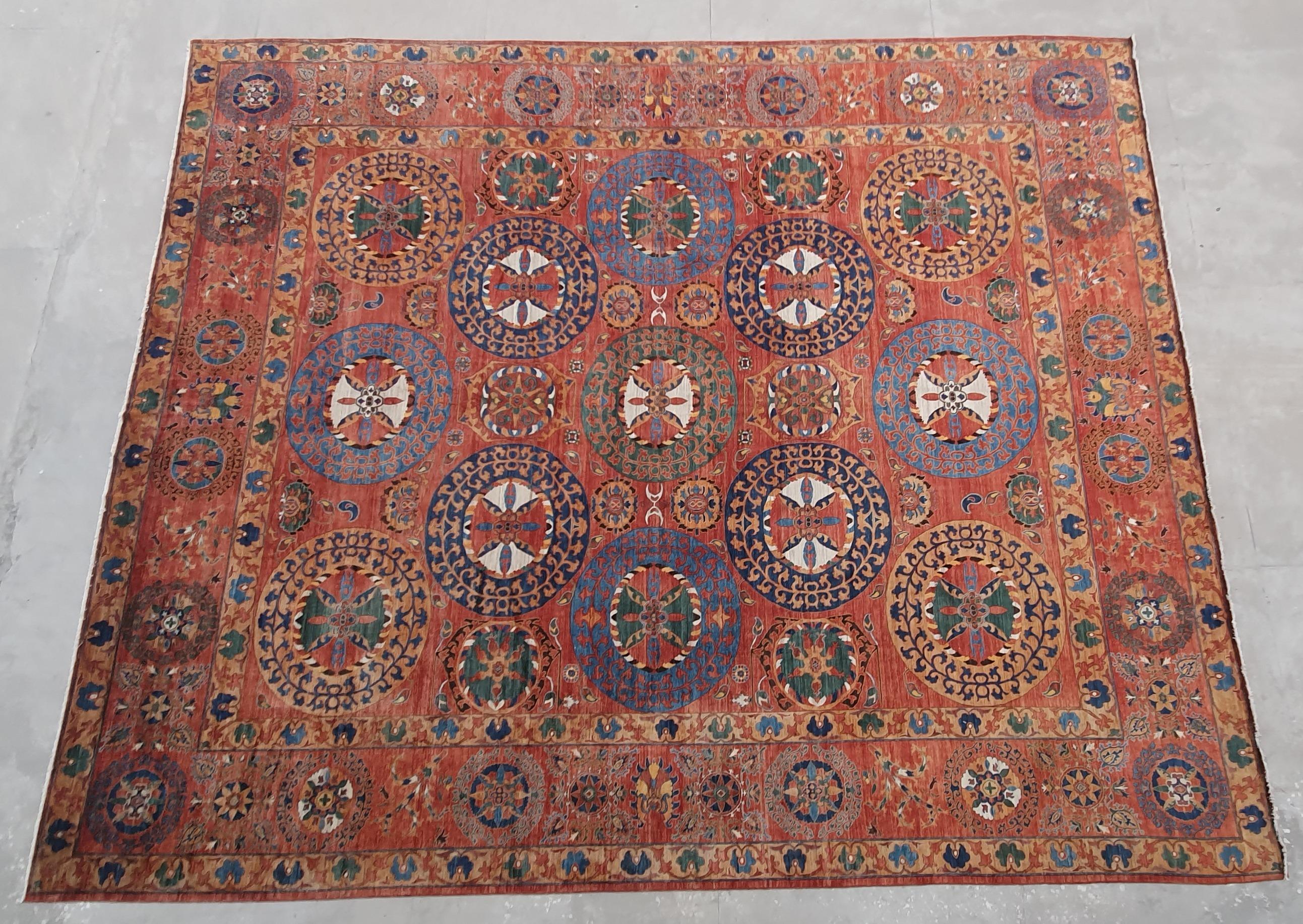 Afghan Oversized Rug from Djoharian Design Collection 25 x 22 ft from the movie Spencer For Sale