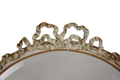 Oversized Large Antique Wall Mirror with Bow Accent