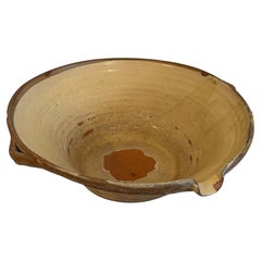Oversized Large French Late 19th Century Yellow Tian Bowl Centerpiece