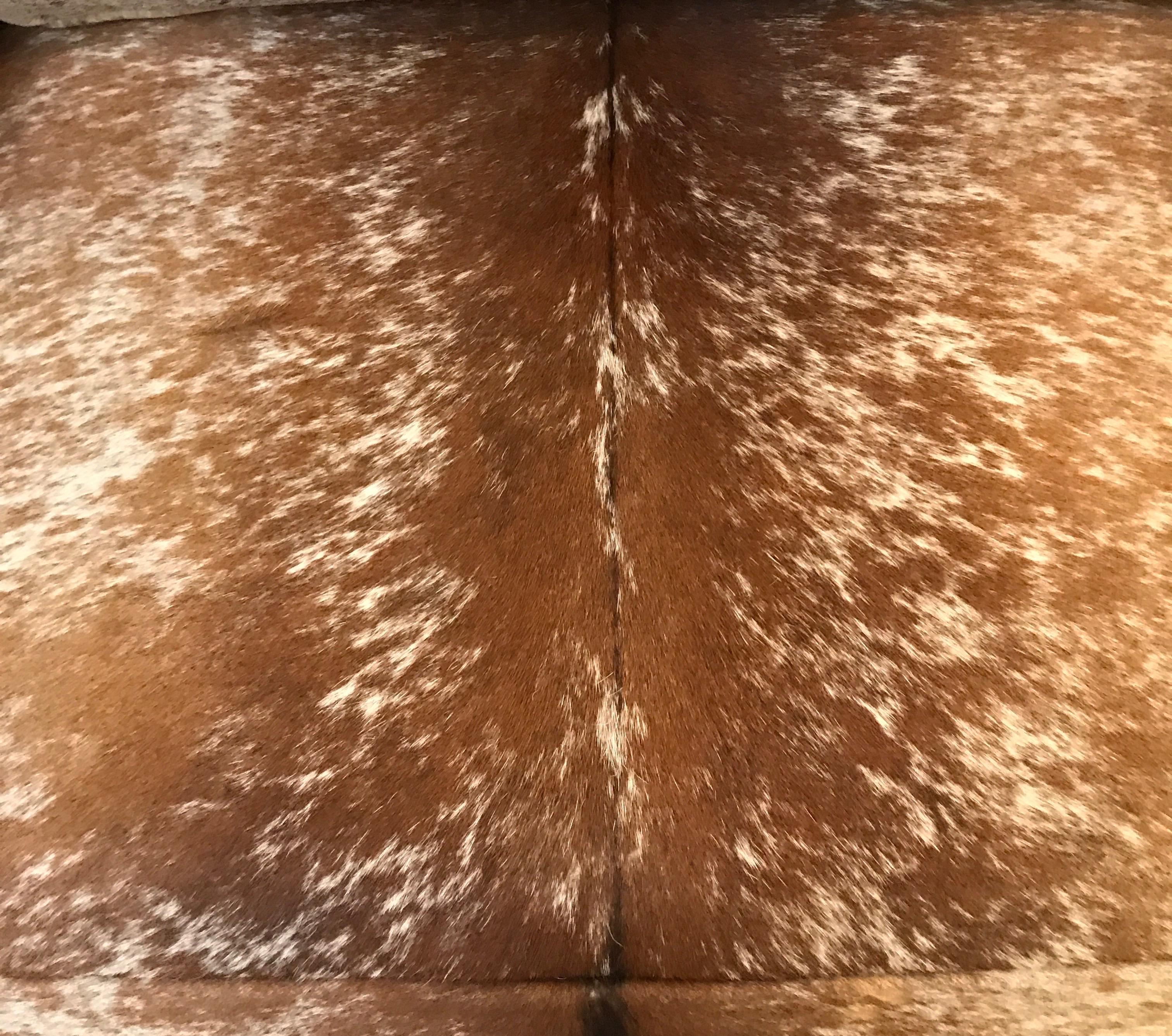 Oversized Leather and Cowhide Club Chair 2