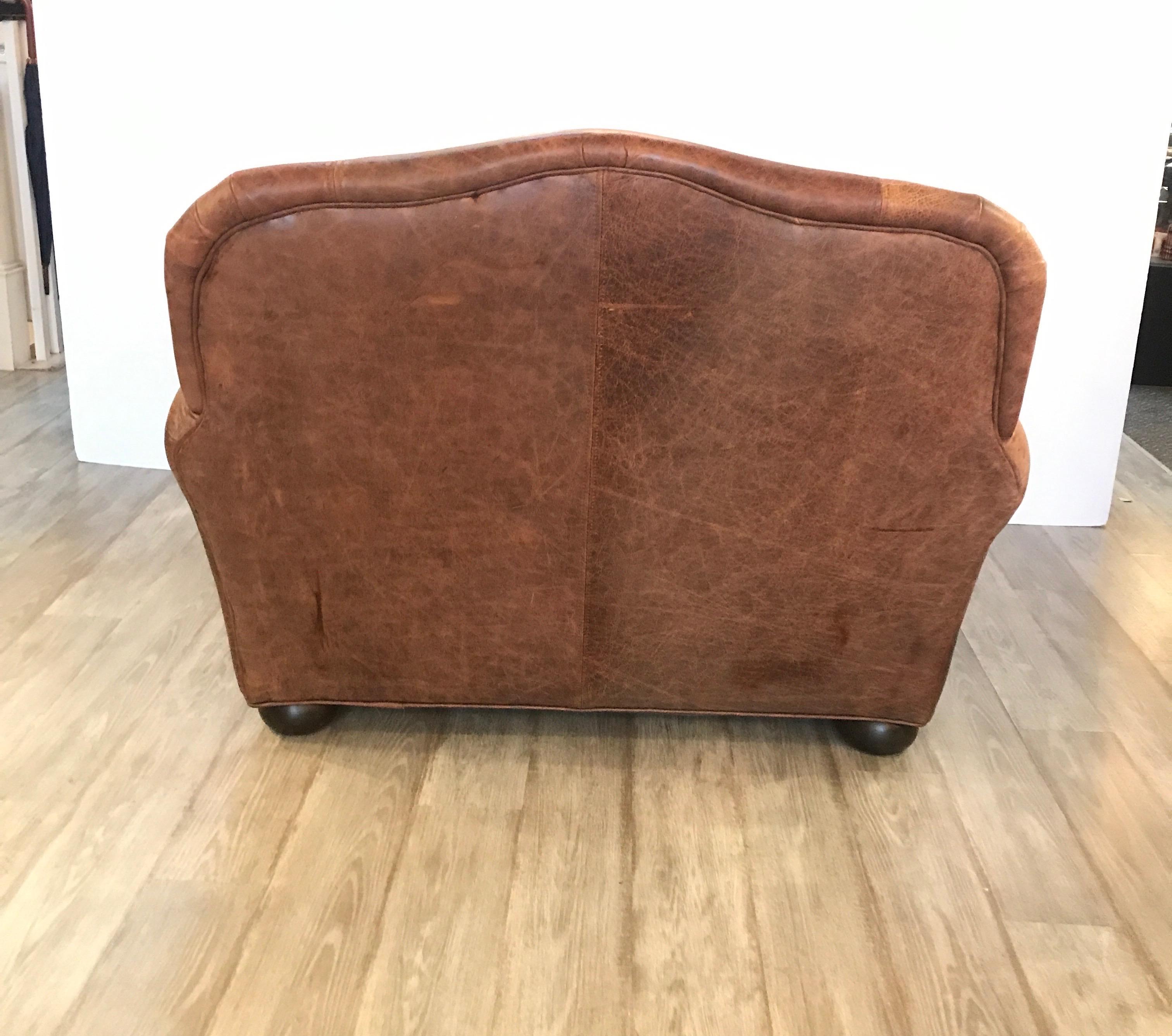 Oversized Leather and Cowhide Club Chair 1
