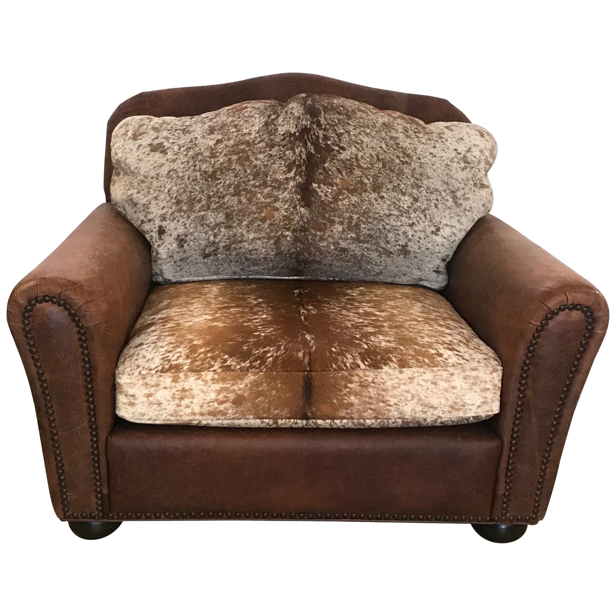Cowhide club chair sale
