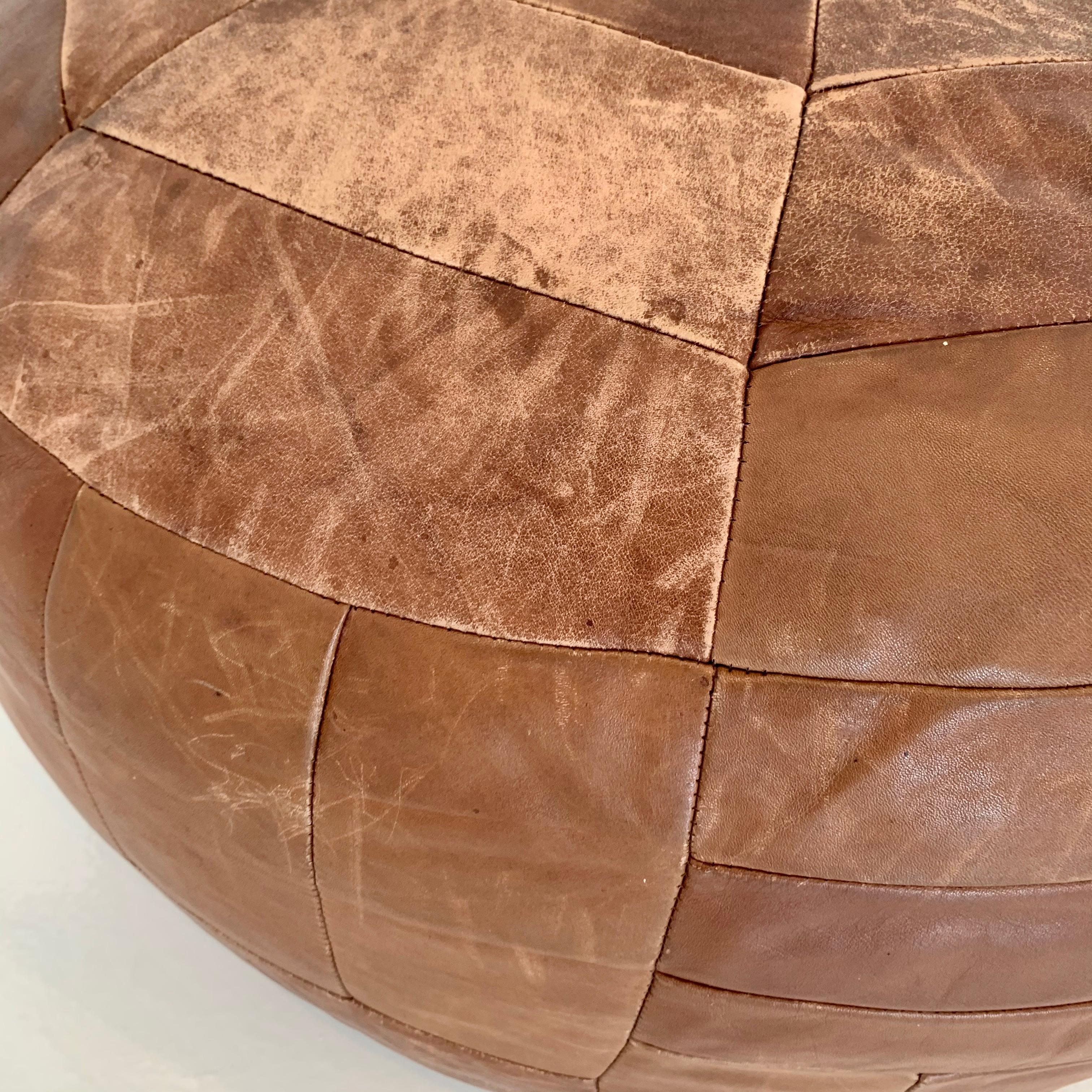 Oversized Leather Patchwork Ottoman by De Sede 5