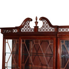 Oversized Lexington Palmer Home Federal Style Mahogany China Cabinet 20thC