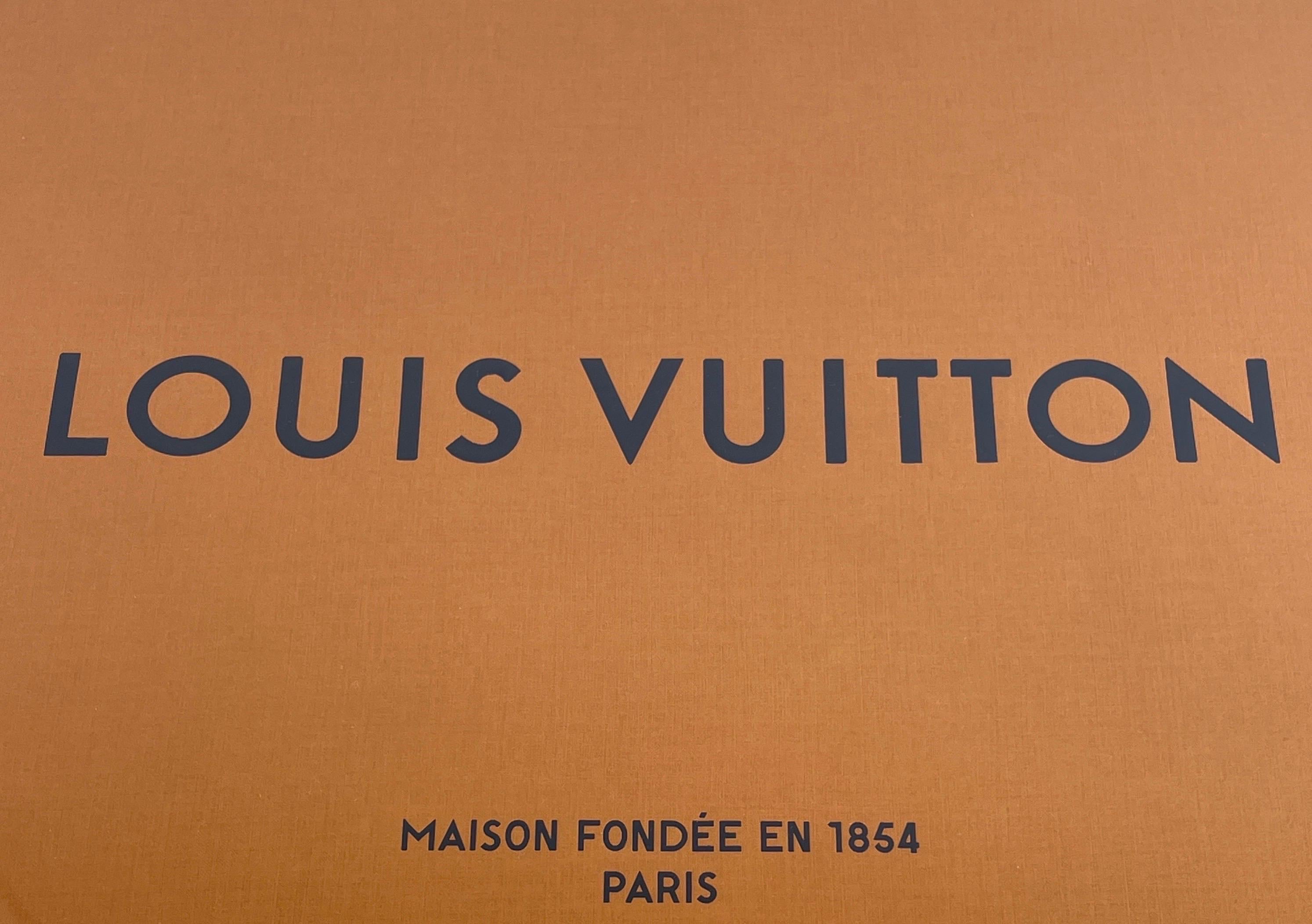 Grand cadre d'art français du grand designer Louis Vuitton dans un cadre vintage, années 1960 Bon état - En vente à Haddonfield, NJ