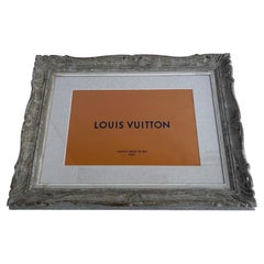 Grande opera d'arte francese firmata Louis Vuitton in cornice vintage, anni '60