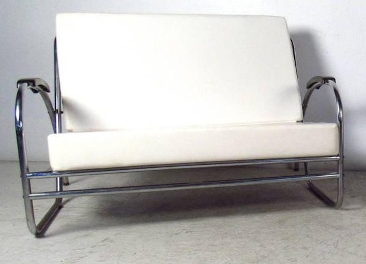 Mid-Century Modern Oversized Lounge Chair by Royal Metal For Sale