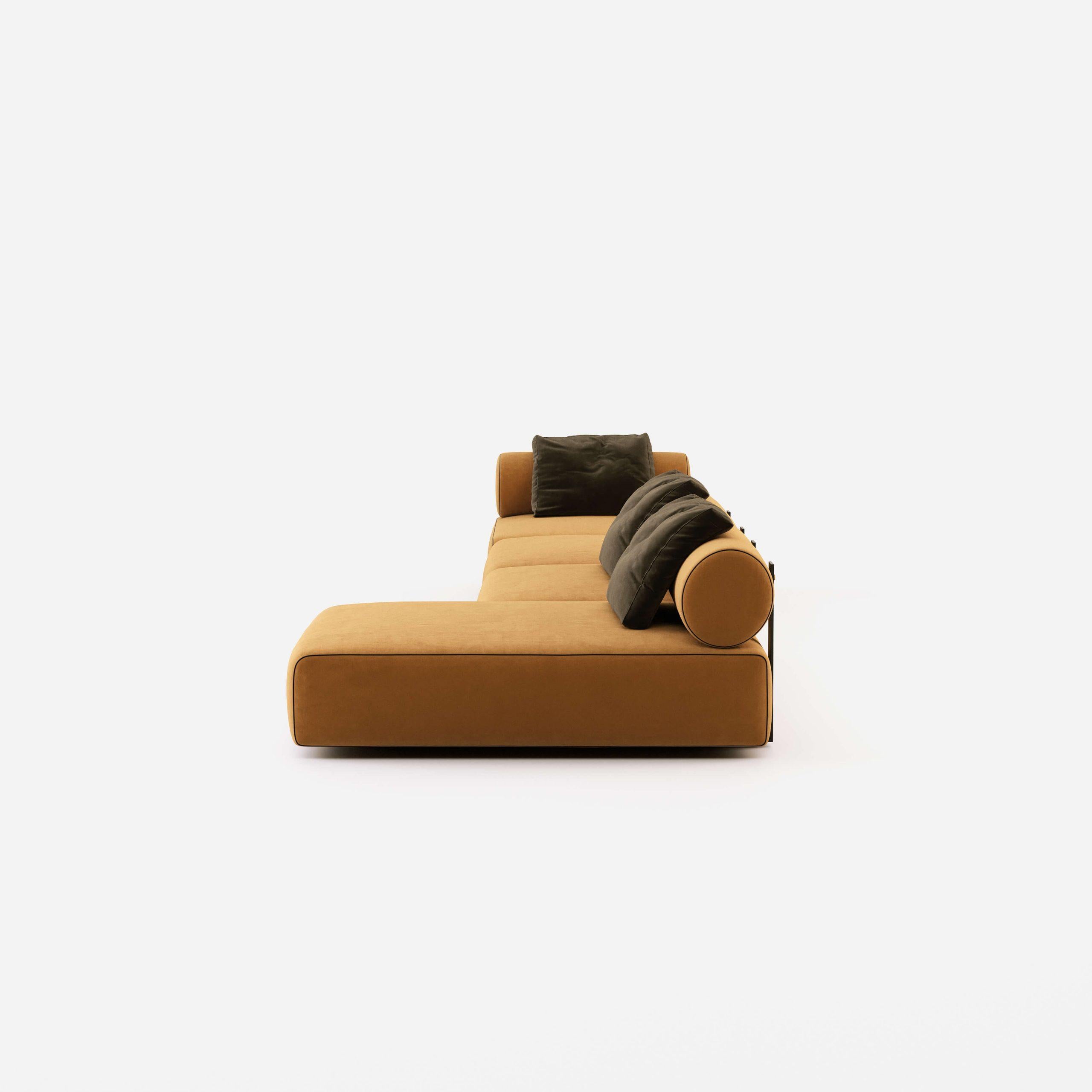 Oversized Lounge Chair In Black Steel & Brushed Gold Detailing For Sale 3