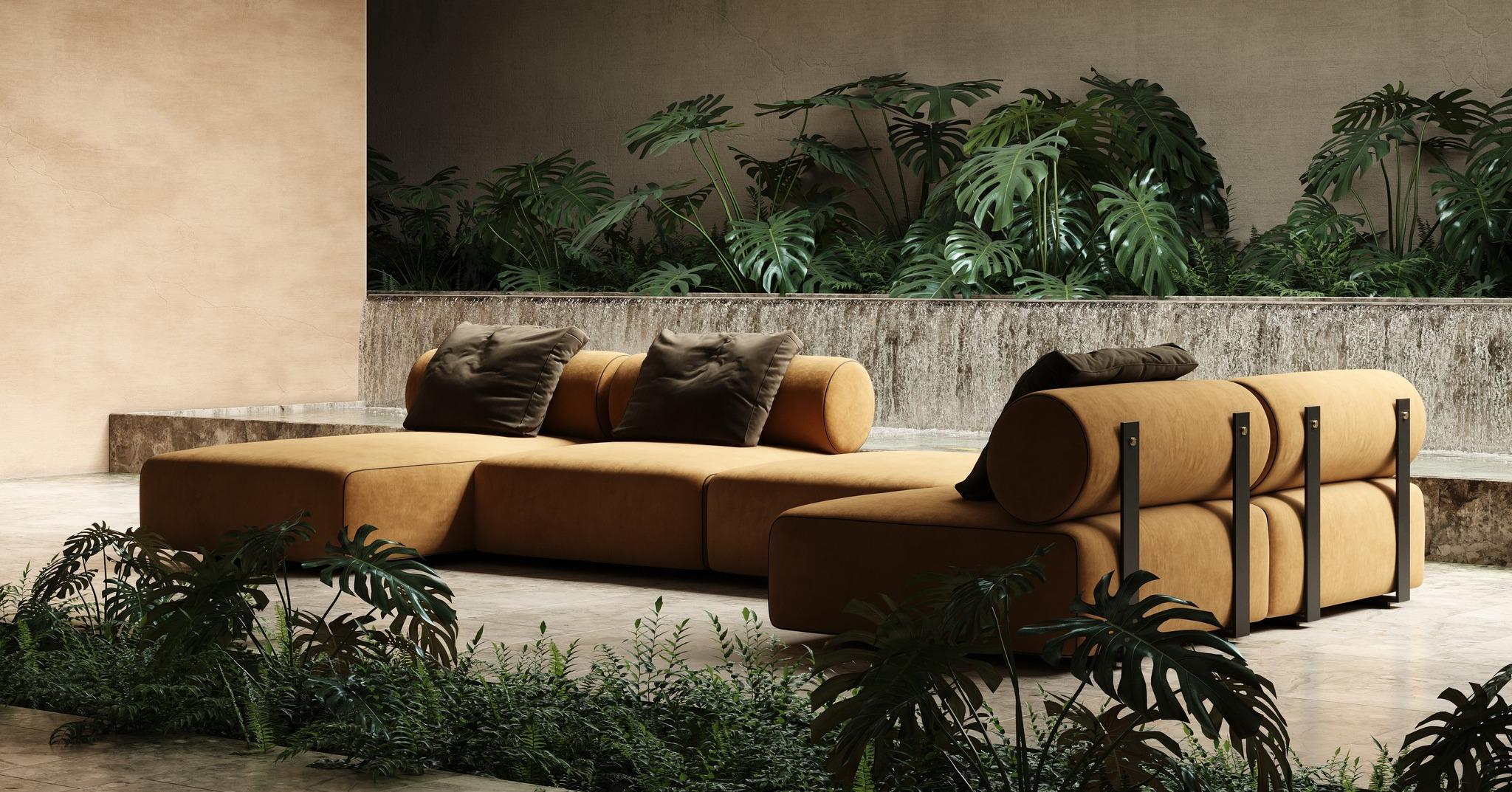 Oversized Lounge Chair In Black Steel & Brushed Gold Detailing For Sale 8