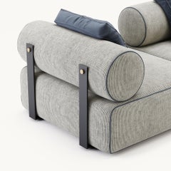 Chaise longue surdimensionnée en acier noir et or brossé