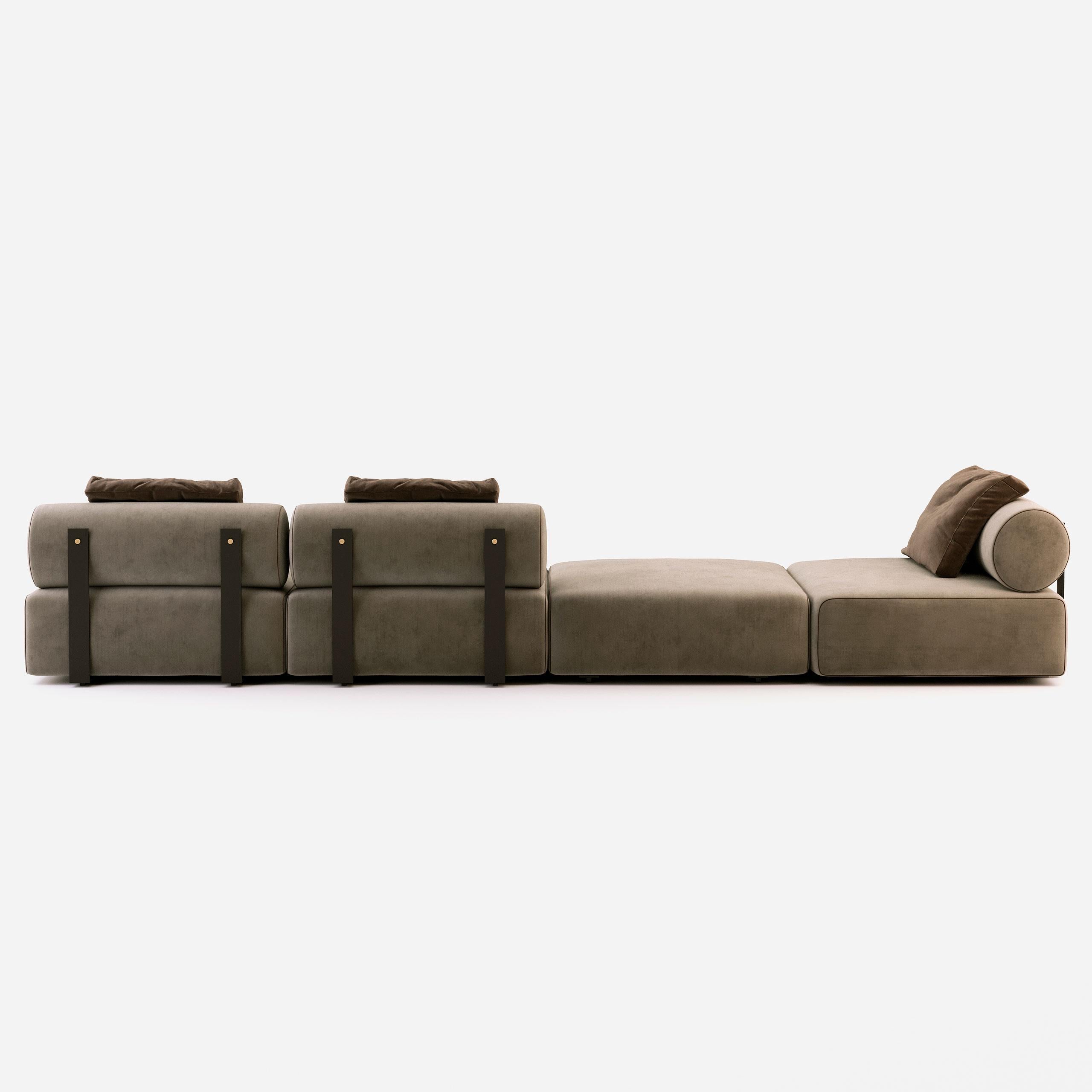 Oversized Lounge Chair In Black Steel & Brushed Gold Detailing For Sale 2