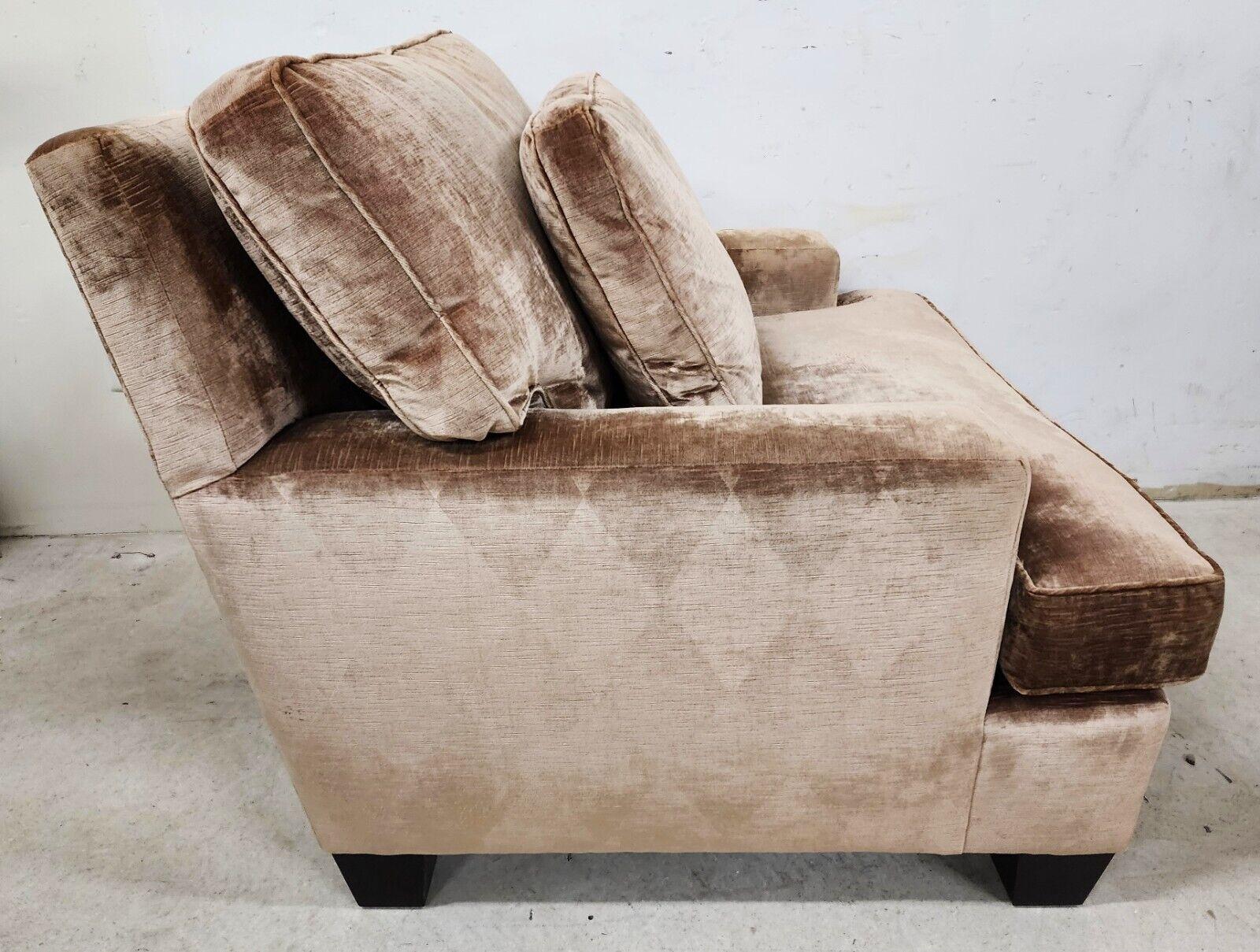Mid-Century Modern Oversized Lounge Chair in Velvet by Baker