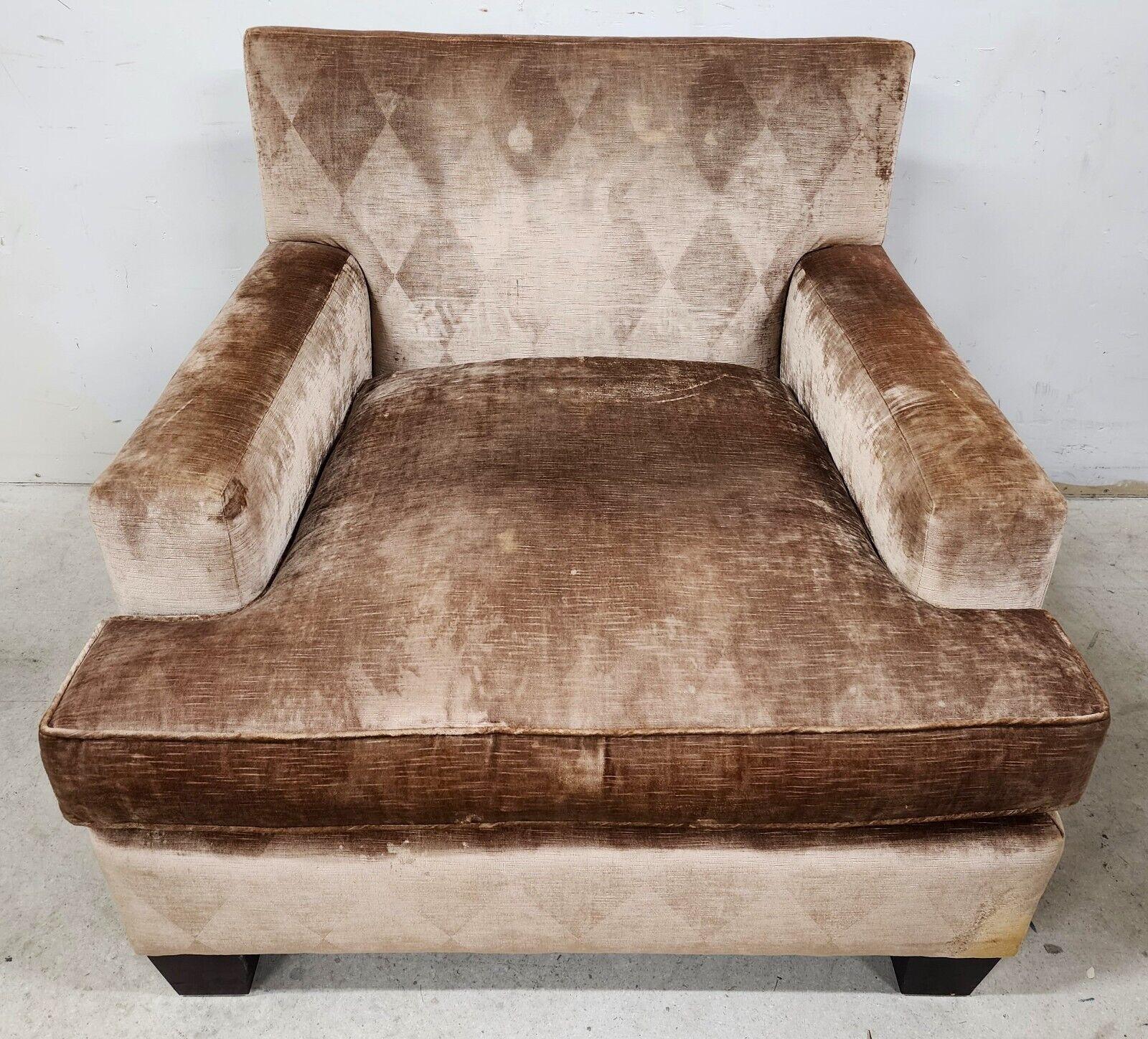 Oversized Lounge Chair in Velvet by Baker In Good Condition In Lake Worth, FL