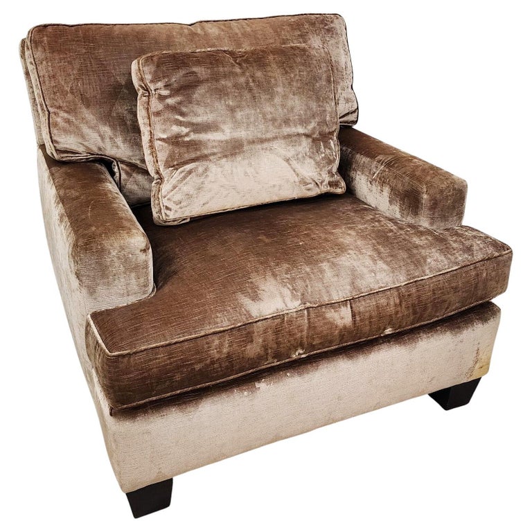 Oversized Lounge Chair in Velvet by Baker For Sale at 1stDibs
