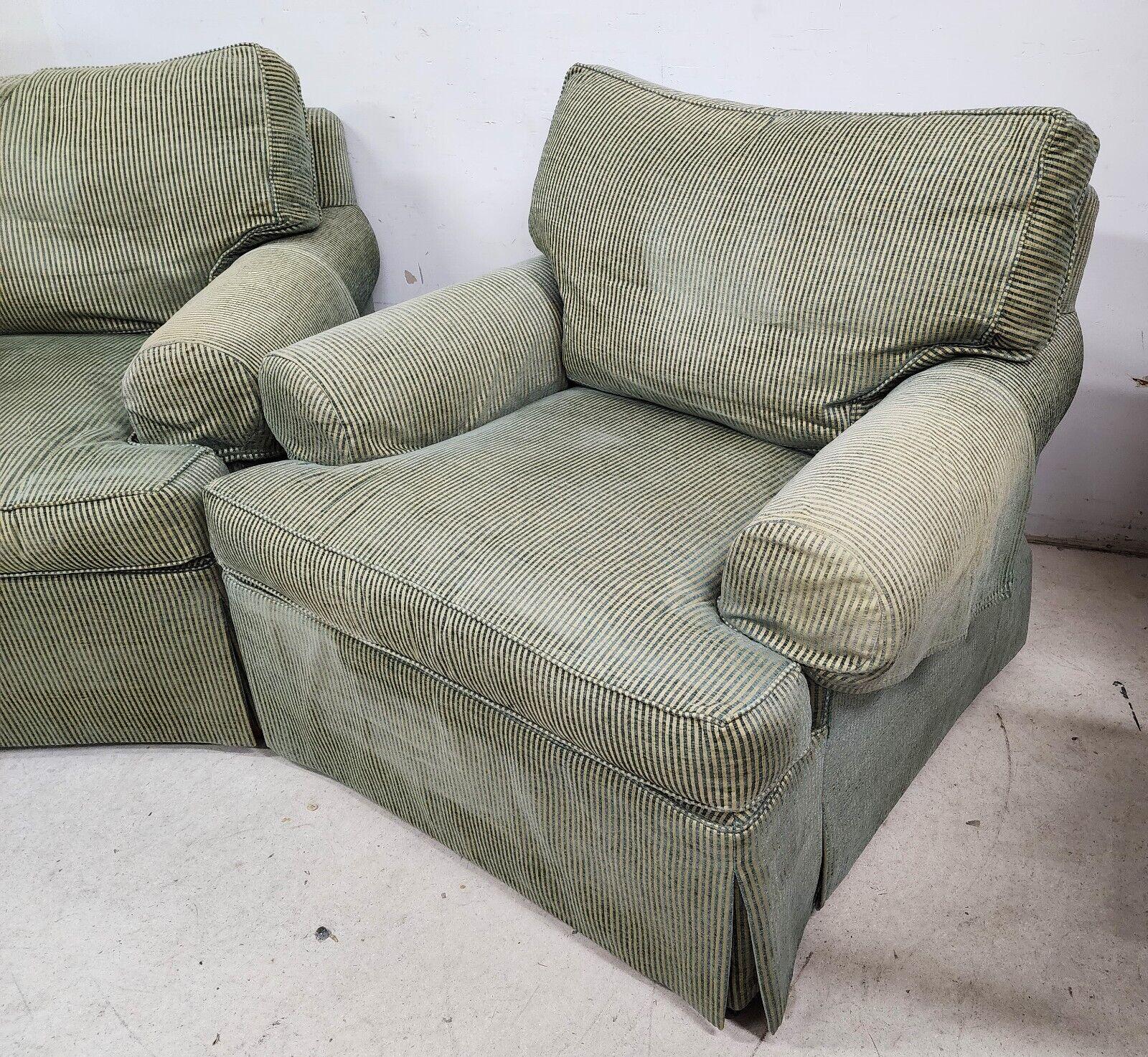 For FULL item description click on CONTINUE READING at the bottom of this page.

Offering One Of Our Recent Palm Beach Estate Fine Furniture Acquisitions Of An 
Exceptional Pair of Oversized Lounge Chairs by HICKORY CHAIR Sovereign Upholstery
Fabric