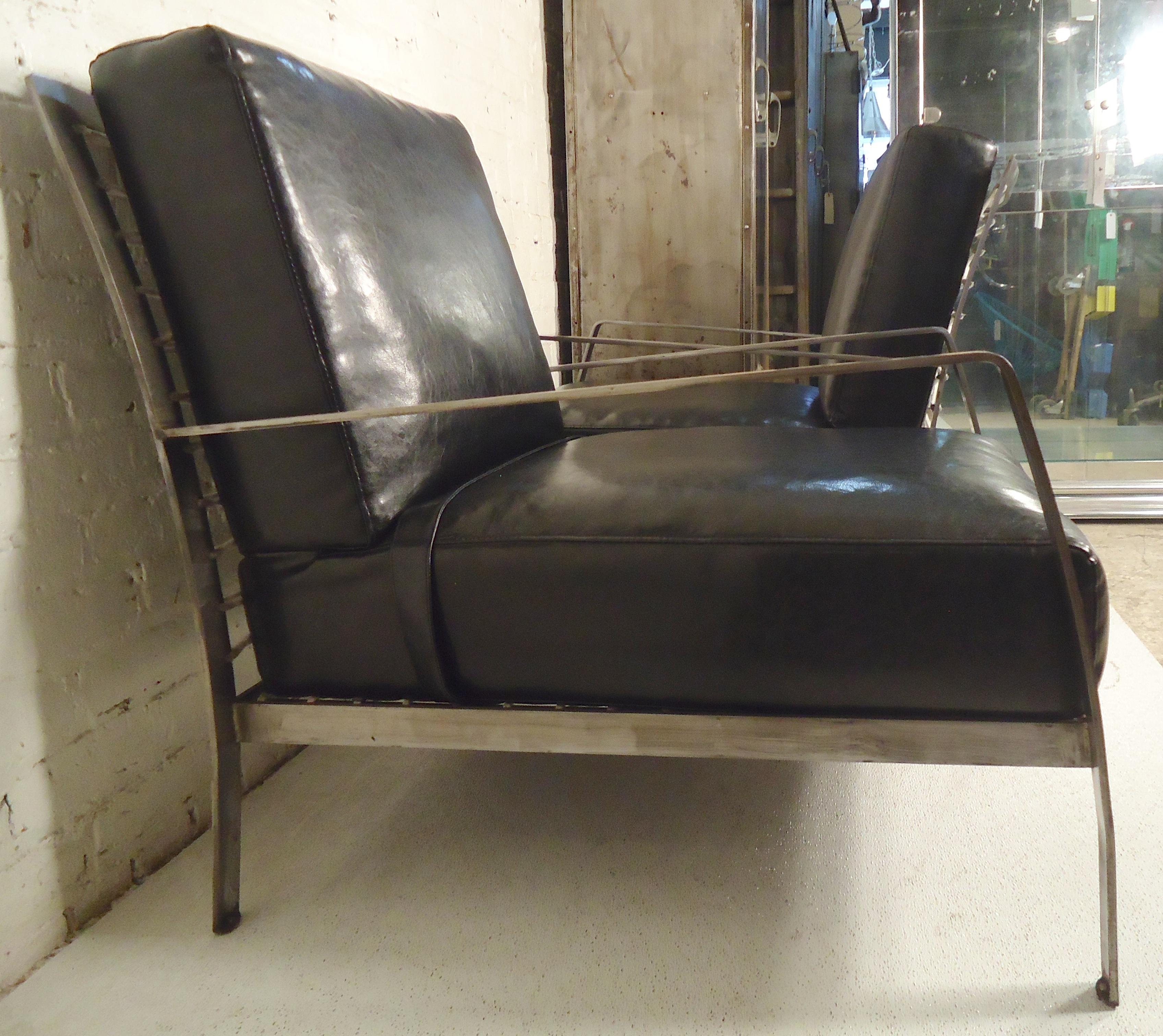 20th Century Oversized Metal Deco Style Chairs