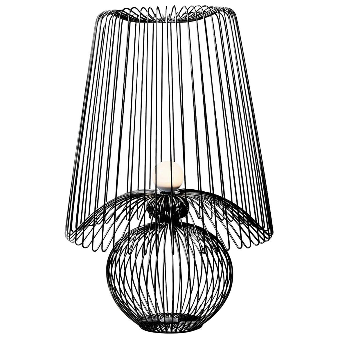 Lampadaire surdimensionné en métal Koy en noir, hauteur 47.25 in en vente