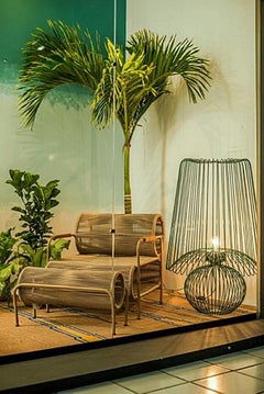 Green Oversized Metal Floor Lamp, height 47.25 in