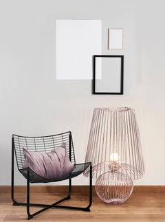Statement Lamp in Rose Gold, height 47.25 in