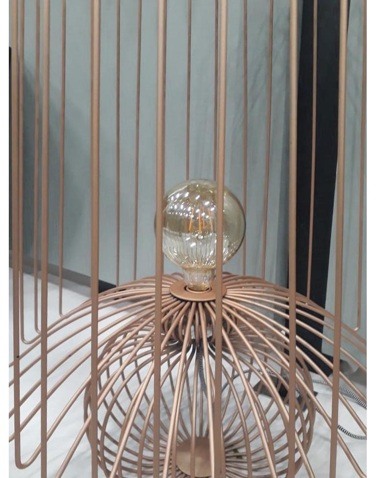 Modern Statement Lamp in Rose Gold, height 47.25 in For Sale