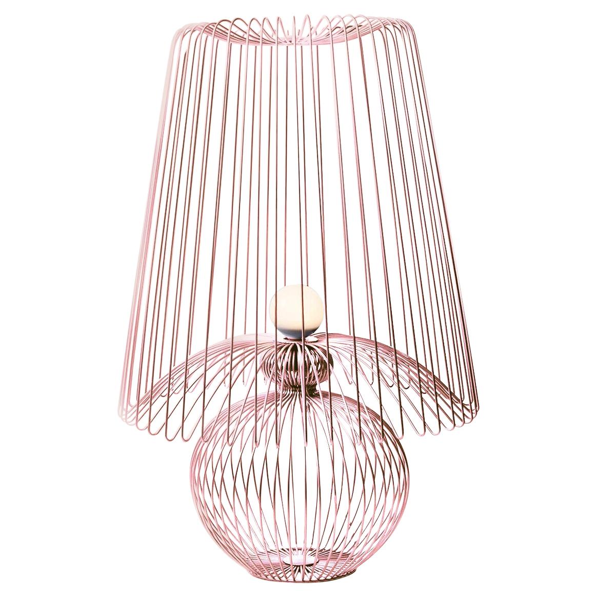 Statement Lamp in Rose Gold, height 47.25 in For Sale