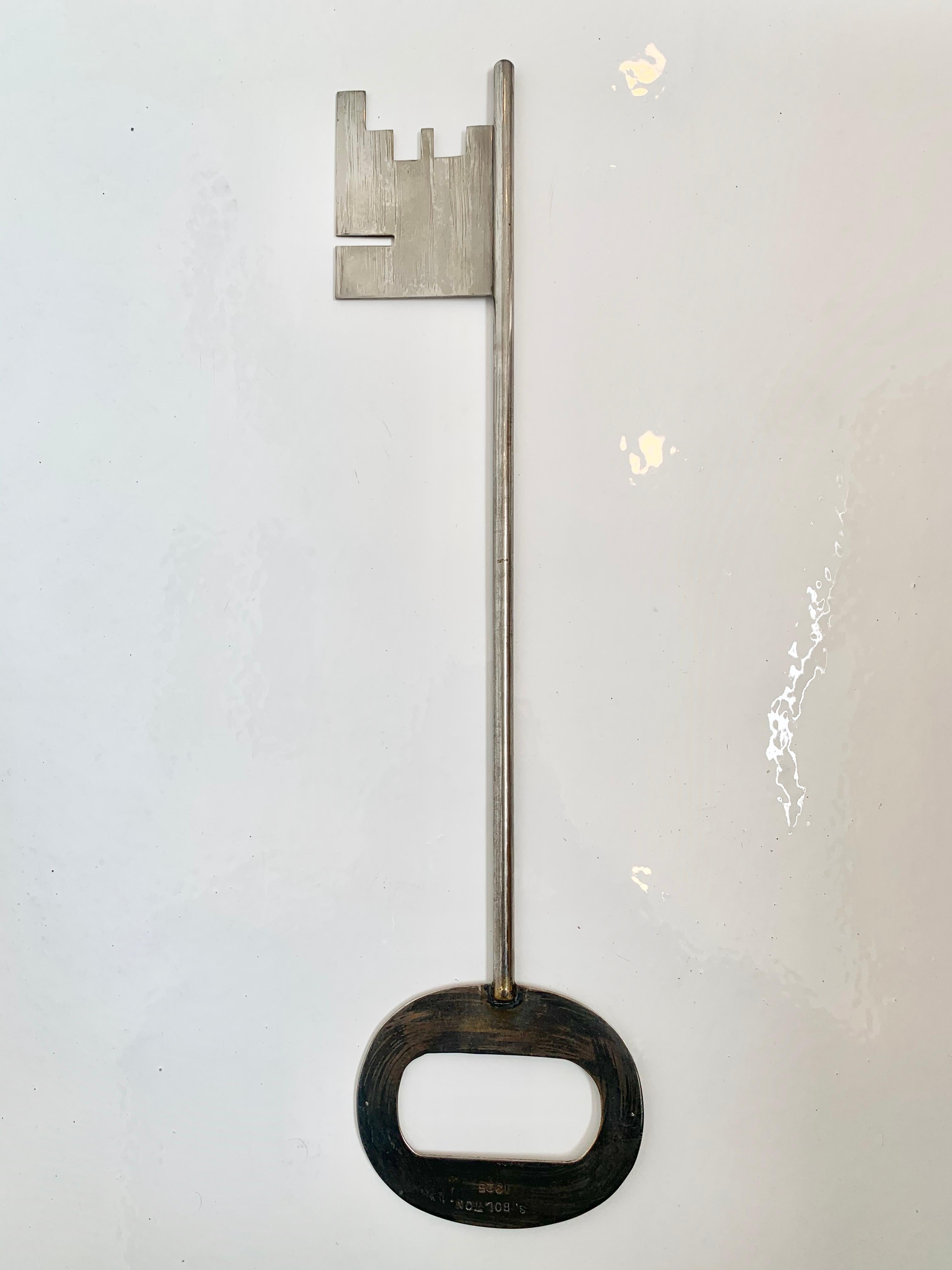 Late 20th Century Oversized Metal Key Trade Sign For Sale