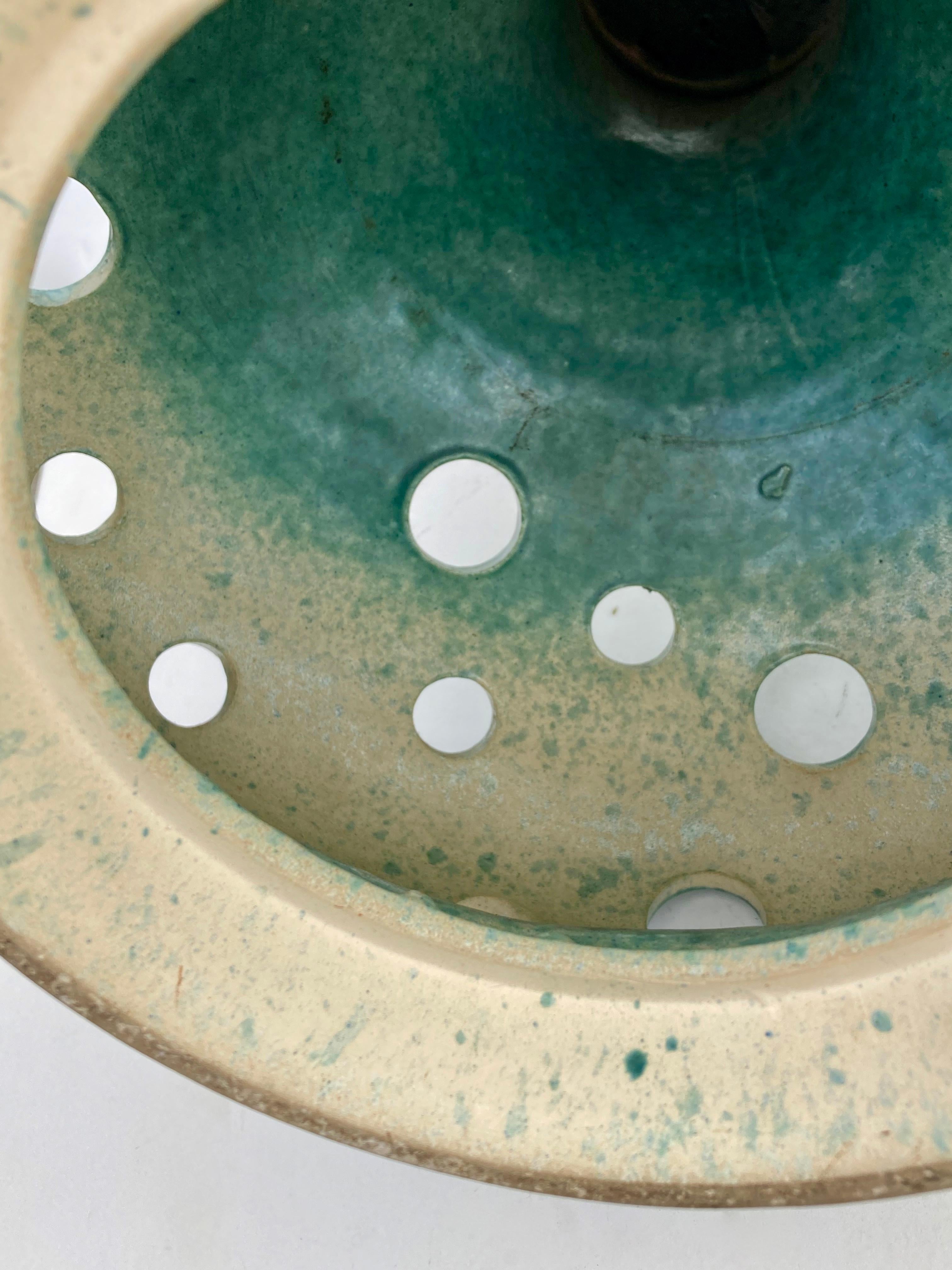 Lampe surdimensionnée, moderne du milieu du siècle dernier, des années 1960, base en céramique turquoise  en vente 5