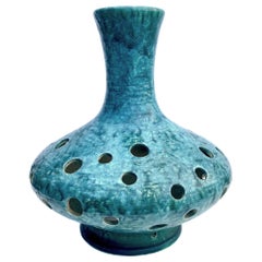Oversized Mid-Century Modern 1960s Fat Lava Lamp Base in Turquoise Ceramic