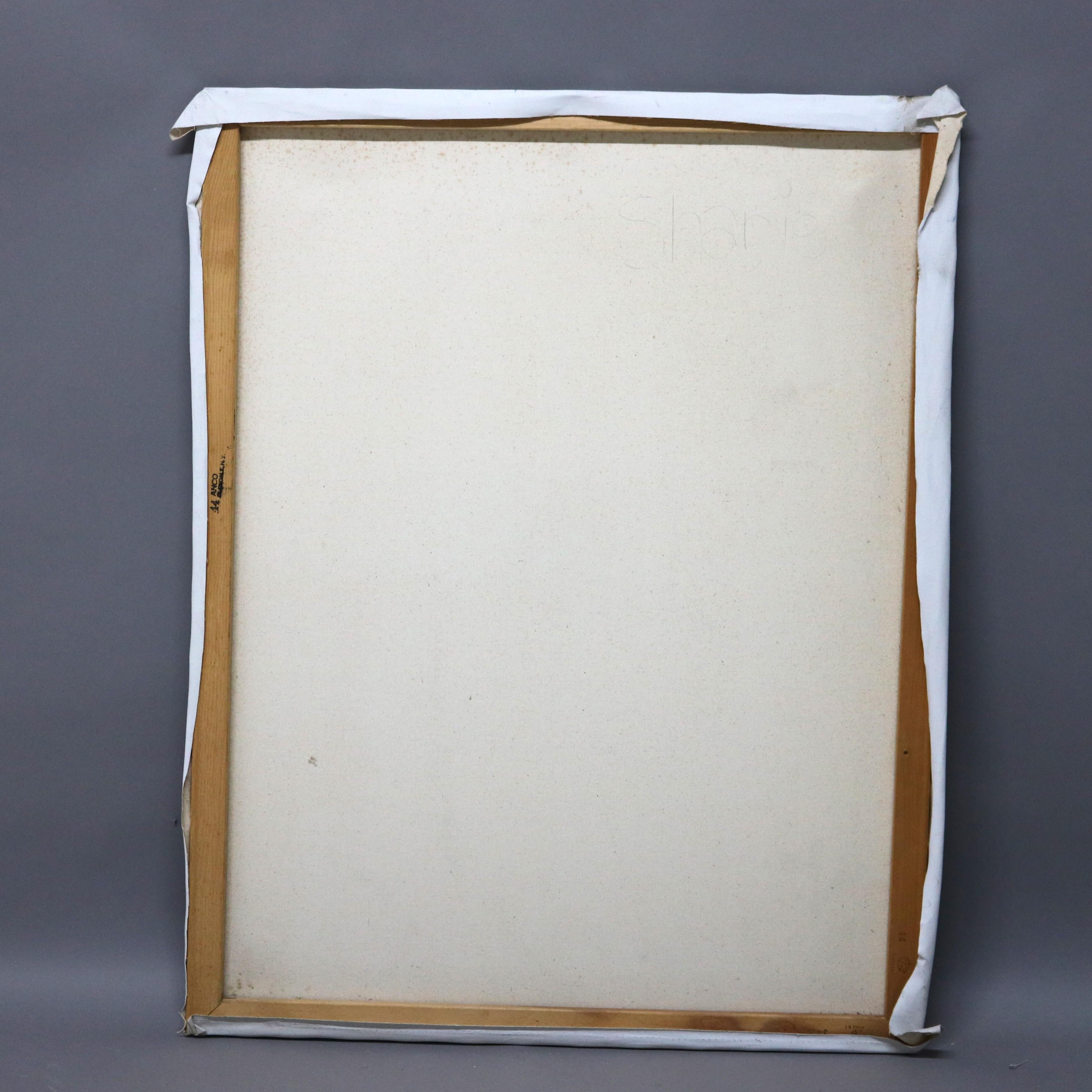 Pintura al óleo sobre lienzo abstracta impresionista sobredimensionada de mediados del siglo XX C1968 en venta 5