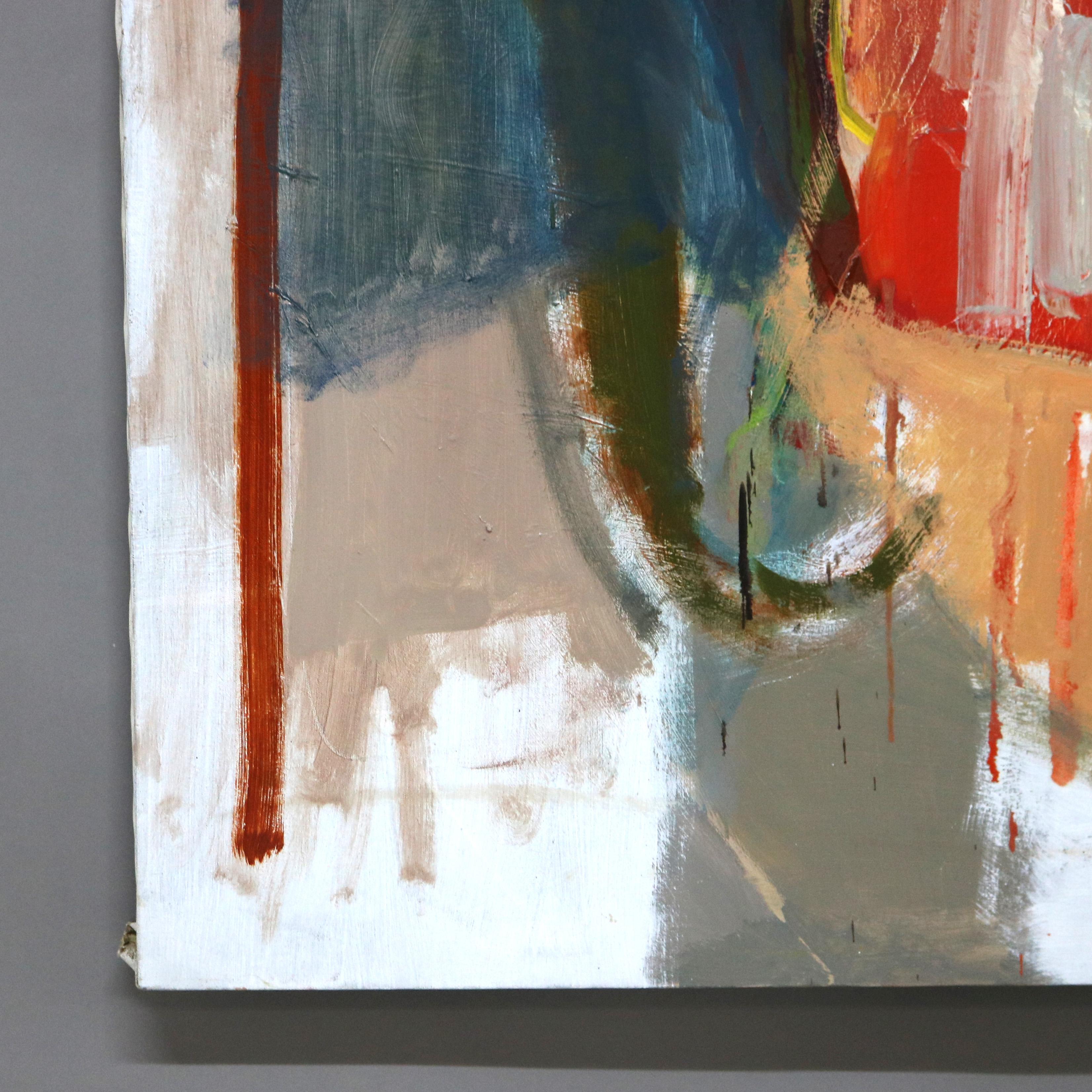 Pittura astratta impressionista su tela di grandi dimensioni del Mid Century Modern C1968 4