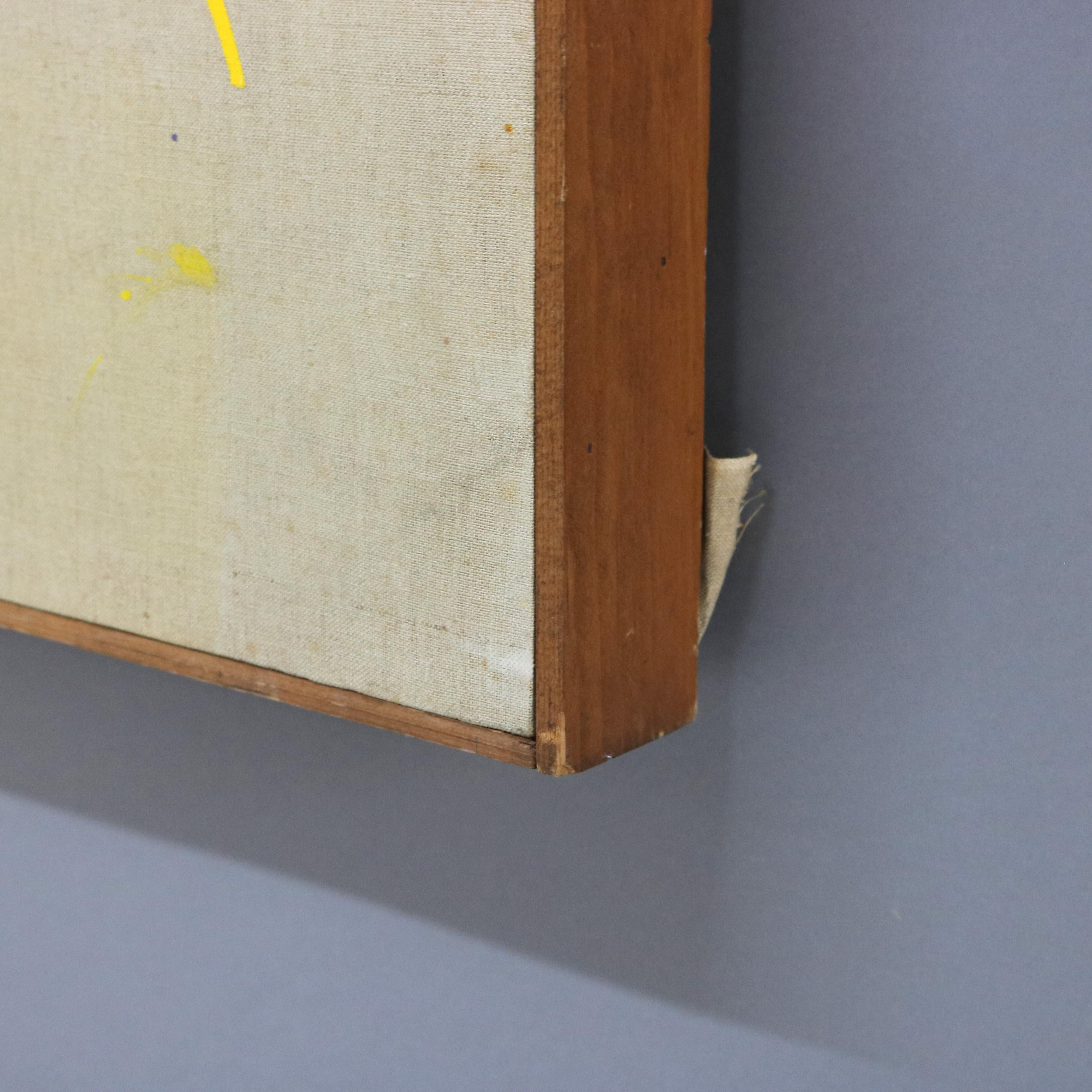 Abstrakt-impressionistisches Gemälde in Übergröße, Öl auf Leinwand, Mid-Century Modern, Gemälde C1968 im Angebot 6