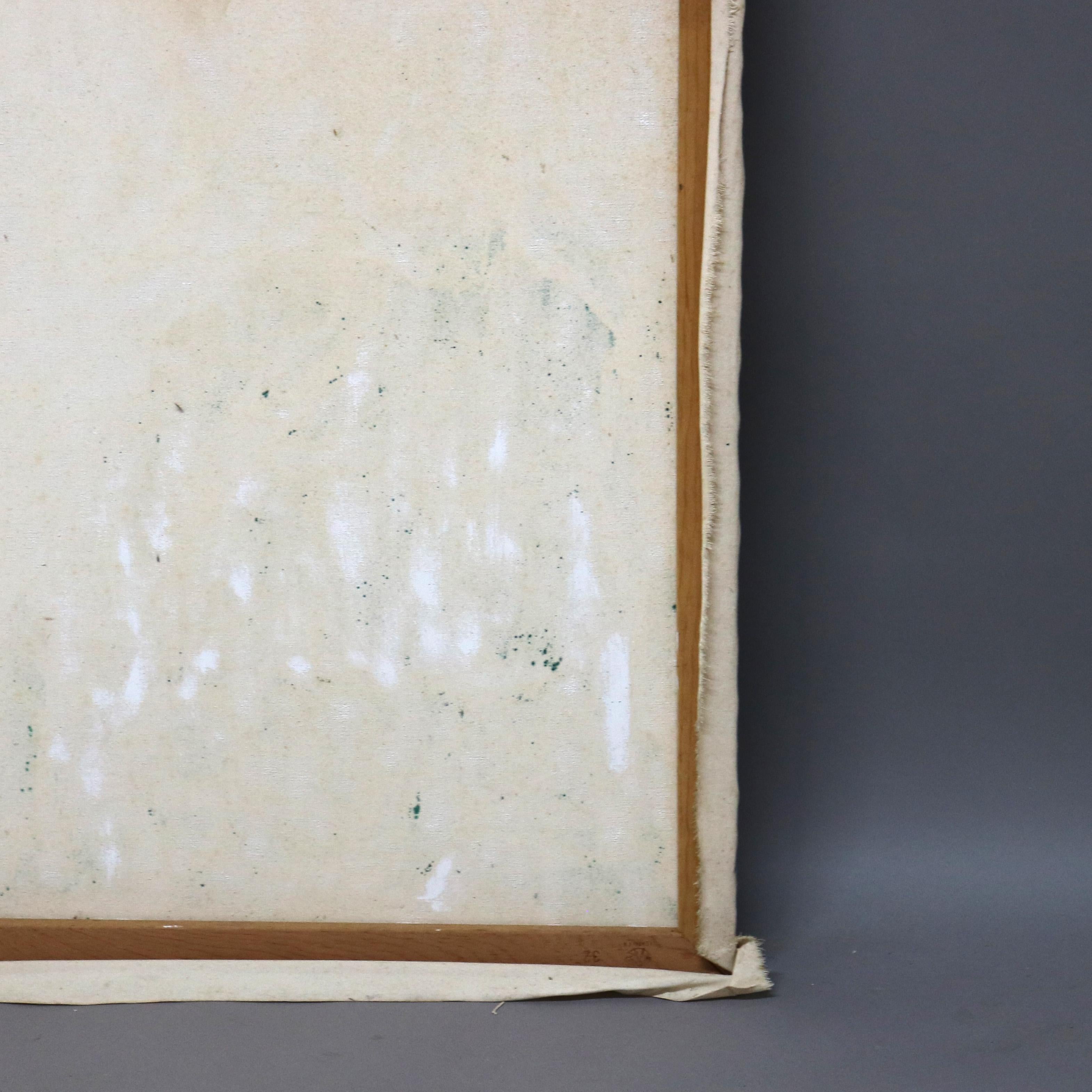 Pittura astratta impressionista su tela di grandi dimensioni del Mid Century Modern C1968 in vendita 5