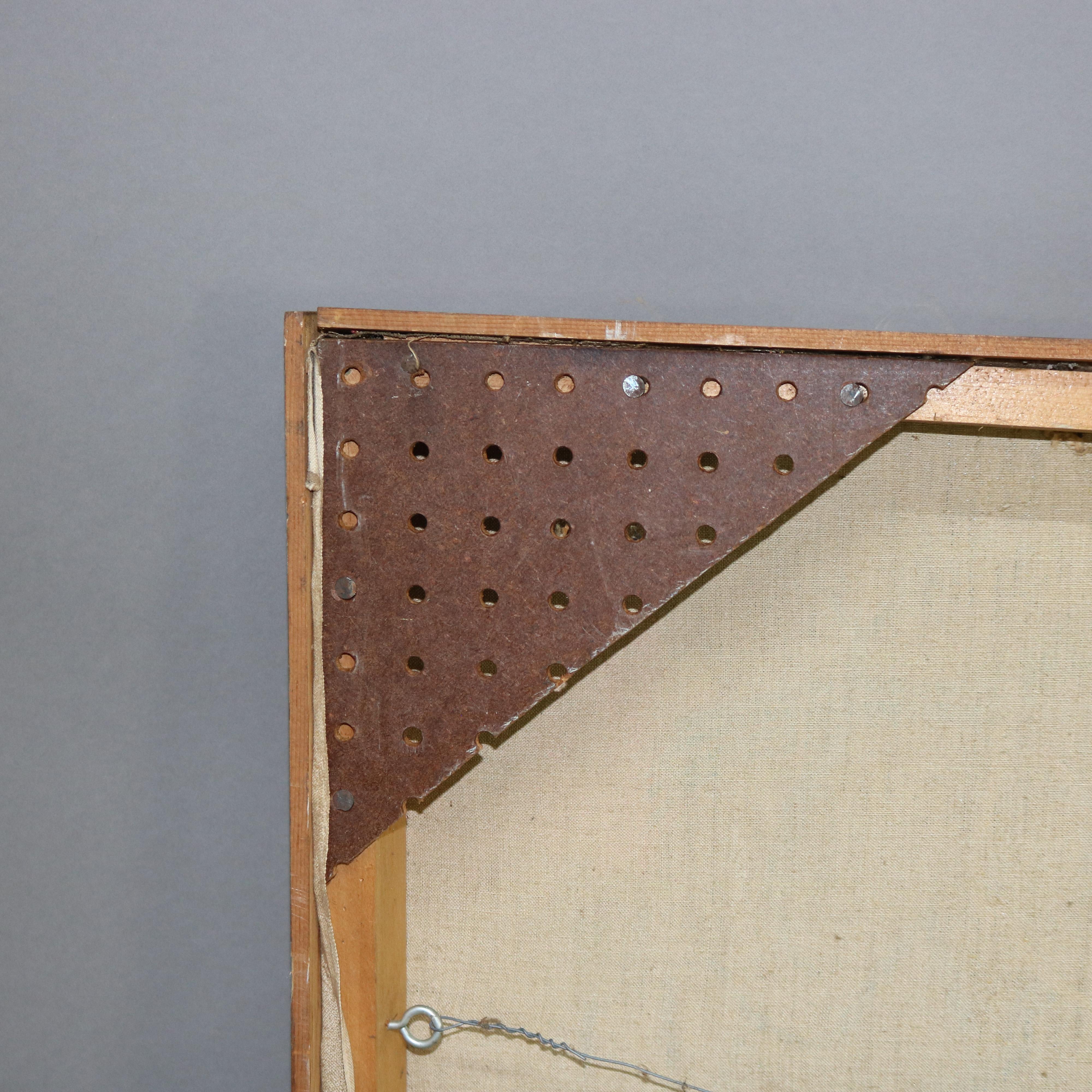 Abstrakt-impressionistisches Gemälde in Übergröße, Öl auf Leinwand, Mid-Century Modern, Gemälde C1968 im Angebot 7