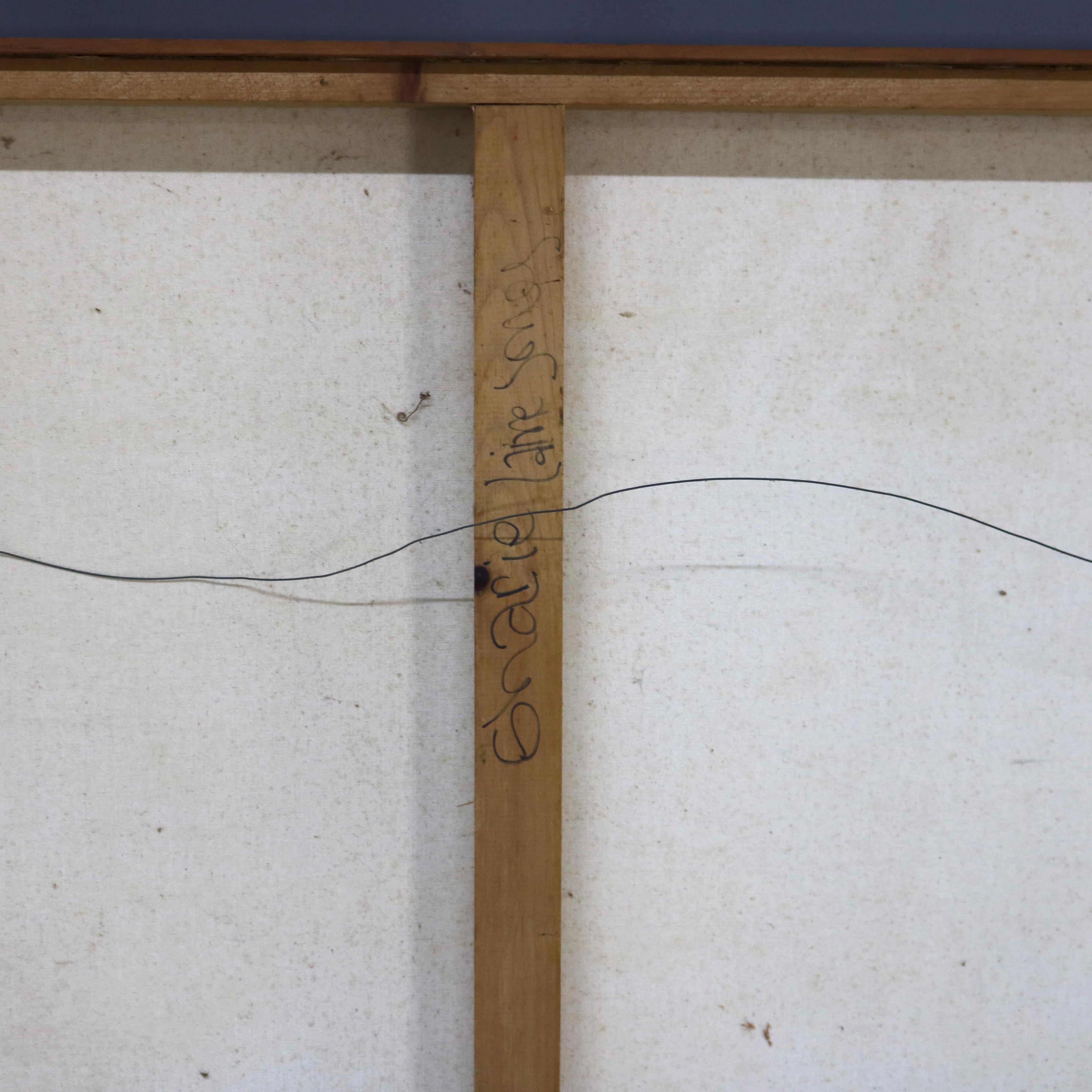 Abstrakt-impressionistisches Gemälde in Übergröße, Öl auf Leinwand, Mid-Century Modern, Gemälde C1968 im Angebot 7