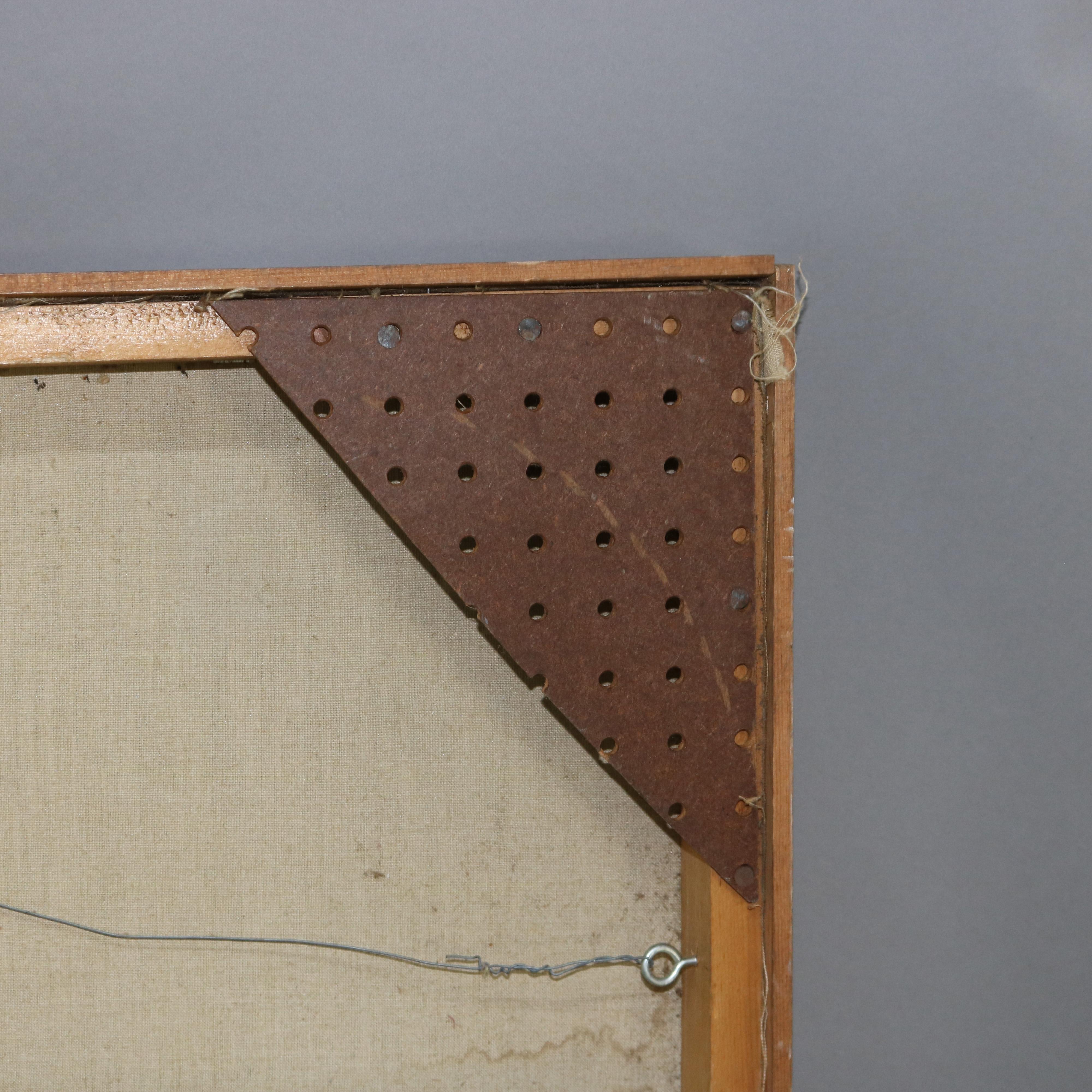 Abstrakt-impressionistisches Gemälde in Übergröße, Öl auf Leinwand, Mid-Century Modern, Gemälde C1968 im Angebot 8