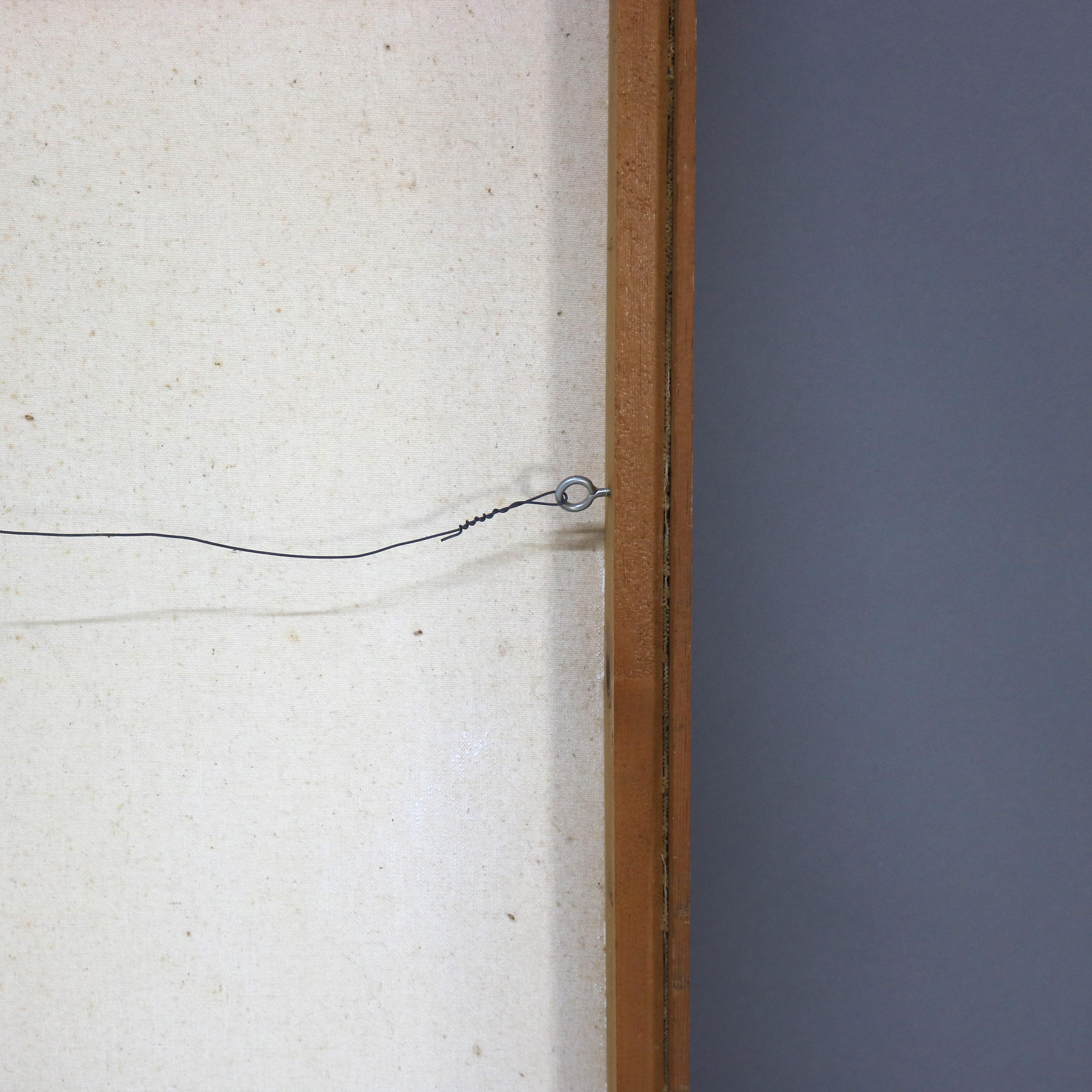 Abstrakt-impressionistisches Gemälde in Übergröße, Öl auf Leinwand, Mid-Century Modern, Gemälde C1968 im Angebot 9